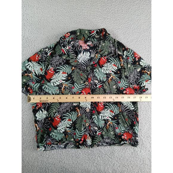 Disney Lion King Her Universe Shirt Womens Medium Green Button Up Timon Pumbaa - Picture 5 of 7